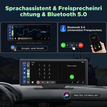 Pantalla Portátil Zucooler Wagen con Wireless CarPlay/Android Auto y DVR HD