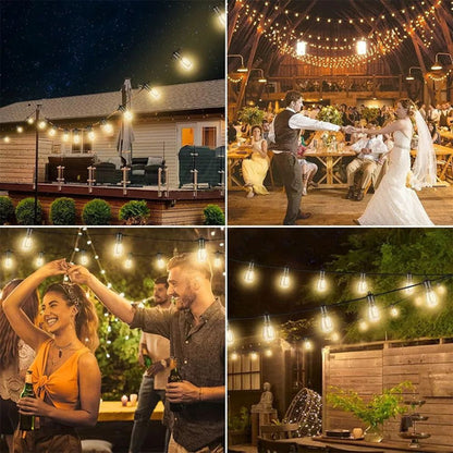 Guirnalda de Luces LED para Exterior 10m - Impermeables y Con Regulador de Brillo