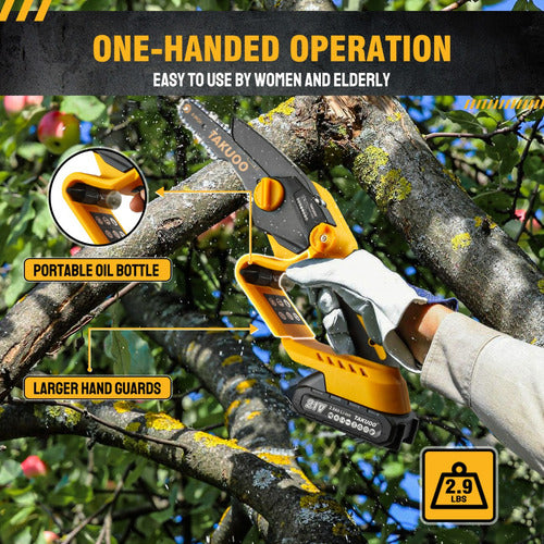 Minimotosierra Inalámbrica Takuoo de 6 Pulgadas - Ligera y Eficiente para Jardinería - Metacompras