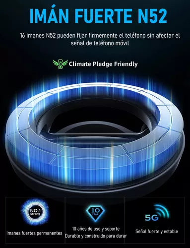 Soporte Magnético Giratorio 360 para Celular en Auto - Fijación Ultraestable