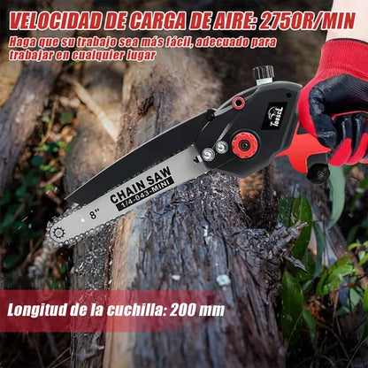 Motosierra Eléctrica Inalámbrica 8'' - Ligera y Potente con Batería de Larga Duración