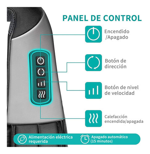 Masajeador Nekteck Shiatsu con Calor para Alivio de Cuello y Espalda - Metacompras