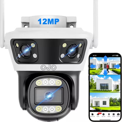 Cámara de Seguridad 360° con Triple Lente y Detección AI - Vigilancia Avanzada