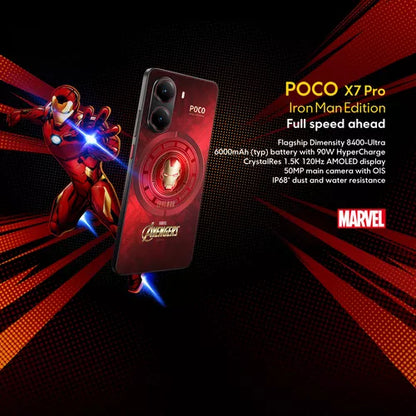 Xiaomi Poco X7 Pro 5G Iron Man Edition - 12 GB RAM, 512 GB ROM, Resistente al Agua
