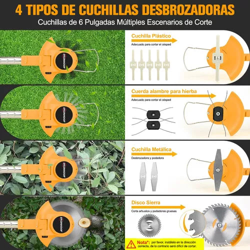 Desbrozadora Eléctrica Inalámbrica IRONHOOF 21V - Potente y Ligera para Jardín - Metacompras