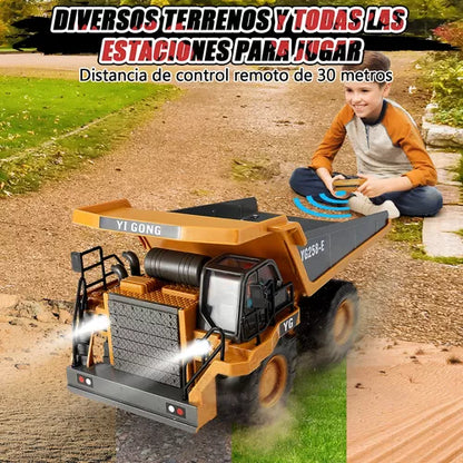 Excavadora Control Remoto 9 Canales - Diversión Realista y Potente para Niños