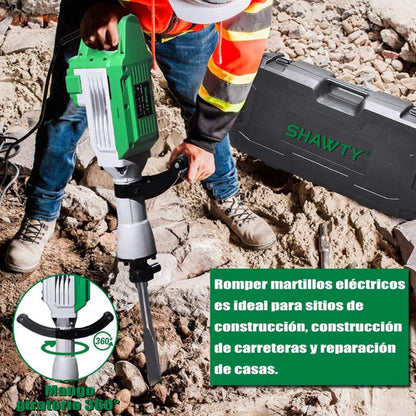 Martillo de Demolición 2400W con Cinceles de Acero - Potente y Ergonómico
