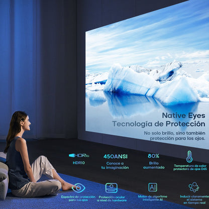 Proyector Wanbo T2 Max 450 ANSI, 1080P FHD, Android 9.0, Compacto y Potente