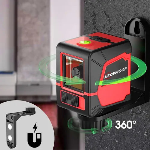 Nivel Láser Verde Autonivelante 2 Líneas con Soporte Incluido