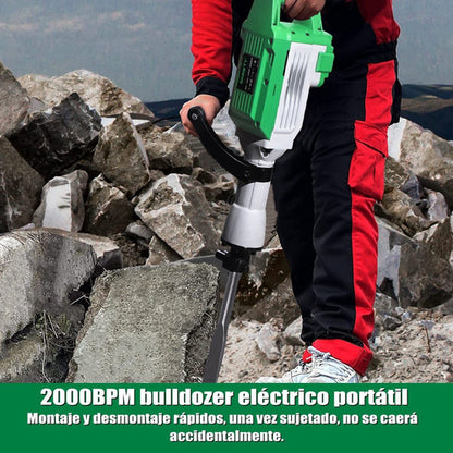 Martillo de Demolición 2400W con Cinceles de Acero - Potente y Ergonómico