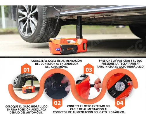 Gato Hidráulico Eléctrico 12v 5 Ton Kit Completo para Automóviles