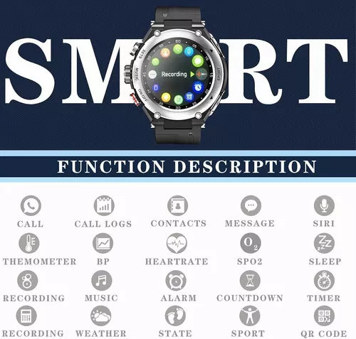 Reloj Inteligente Con Audifonos Bluetooth Rastreador Fitness Color De La Caja Plateado