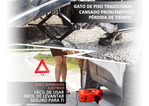 Gato Hidráulico Eléctrico 12v 5 Ton Kit Completo para Automóviles