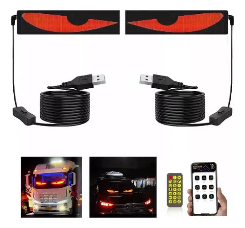 Kit Completo de Pantalla LED con Luz Devil Eyes 2 Piezas (37.4x9.2cm)