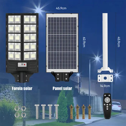 Lámpara Solar LED 1600W con Sensor de Movimiento para Jardín Resistente al Agua