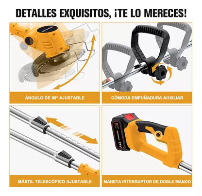 Desbrozadora Eléctrica Inalámbrica IRONHOOF 21V - Potente y Ligera para Jardín