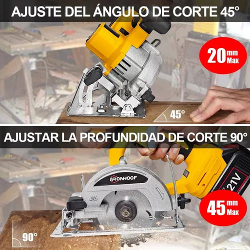 Sierra Circular Eléctrica Inalámbrica de 5" - Potente y Precisa para Cortes Versátiles - Metacompras