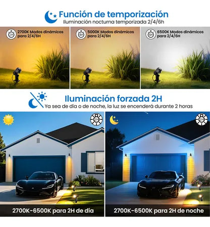 Lamparas Solares 6 En 1 para Jardin Exteriores con Control Remoto