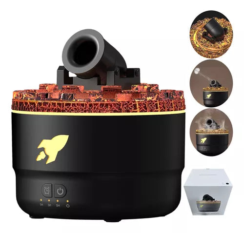 Humidificador Torreta con Luz LED y Efecto Volcánico de Aromaterapia