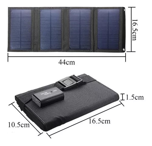 Cargador solar plegable 5V/20W para dispositivos USB móviles