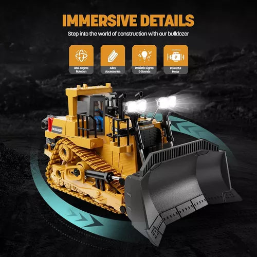 Bulldozer RC de Control Remoto 9 Canales para Construcción Realista - Metacompras