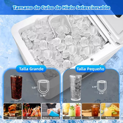 Máquina Para Hacer Hielo Eléctrica 15kg en 24h - Producción Rápida y Autolimpiante