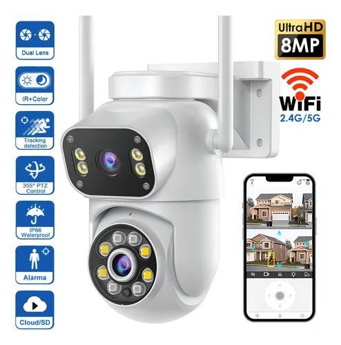 Cámara de Vigilancia Exterior Mara MVPsmart DQ8 8MP 360° PTZ WiFi Full HD
