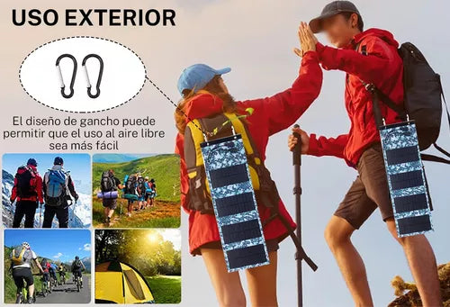 Panel Solar desplegable sport 10W 5V 2 puertos USB - Metacompras