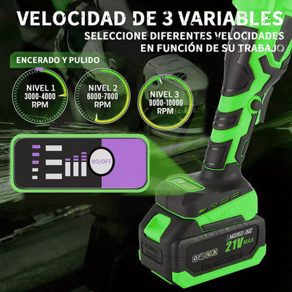 Esmeriladora Angular Inalámbrica 21V con Motosierra y 2 Baterías de Larga Duración
