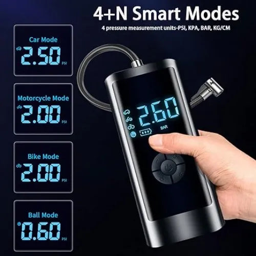 Compresor Inflador Portátil Recargable Manzanoshop 150 psi Negro