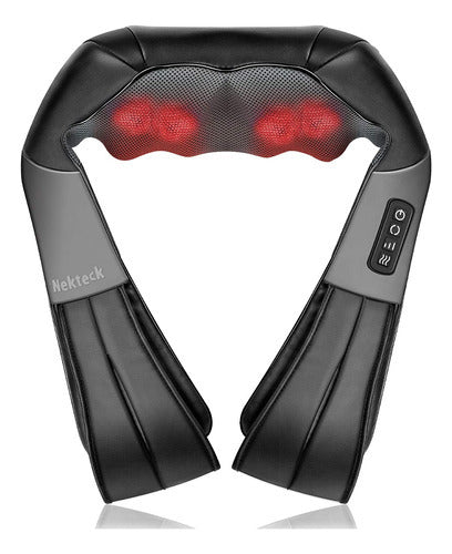 Masajeador Nekteck Shiatsu con Calor para Alivio de Cuello y Espalda - Metacompras