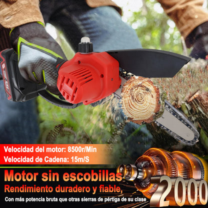 Motosierra Telescópica Eléctrica Inalámbrica con 2 Baterías y Gran Alcance de 2.3 m