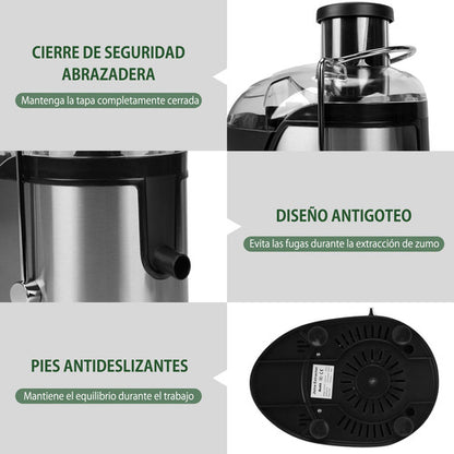 Extractor de Jugos 2L de Alta Velocidad con Cuchillas de Acero Inoxidable
