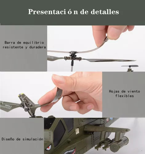 Helicóptero RC para Interiores - Vuelo Estable y Control Fácil - Metacompras