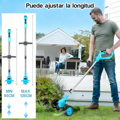 Desbrozadora Eléctrica Inalámbrica Ligera con Ruedas - Fácil Manejo