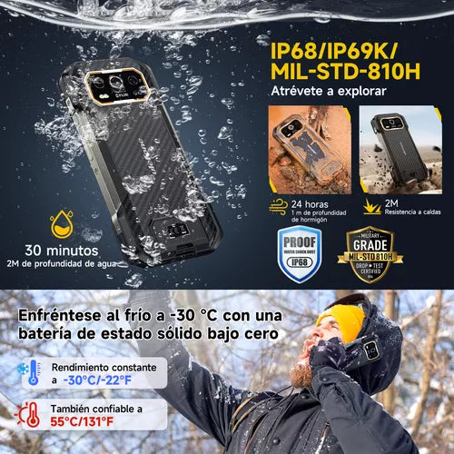 Celular Ulefone Armor 27t Cámara Termográfica Flir Rugged Phone 256gb Rom Dual Sim Android 14 Smartphone 30w Carga Inalámbrica