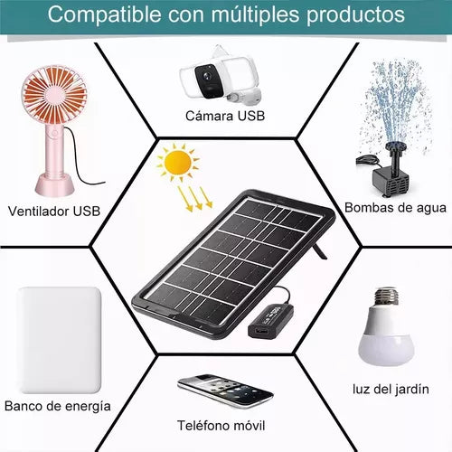 Panel Solar Cargador Portatil 3w Celular Usb - Metacompras