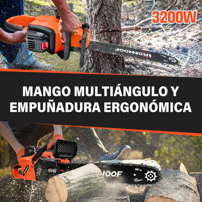 Motosierra Eléctrica 16 Pulgadas Recargable con Motor Sin Escobillas y Seguridad Avanzada