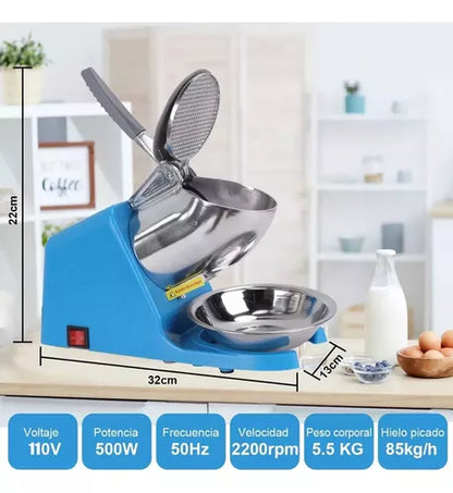 Máquina de Raspados de Hielo en Acero Inoxidable - Potente y Fácil de Limpiar