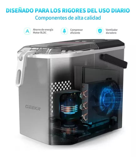 Máquina Profesional para Hacer Hielos 12kg/día - Autolimpieza Portátil