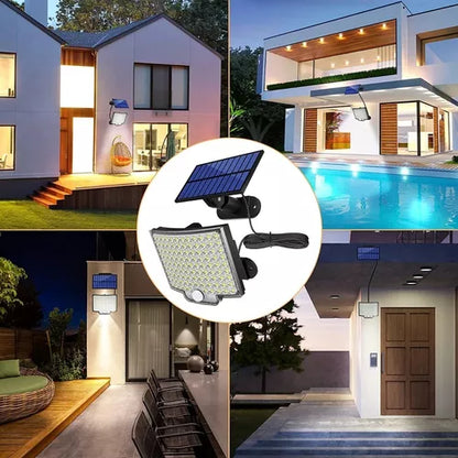 Lámpara Solar Exterior Jardín Pared Sensor Luz 106 Led - Metacompras