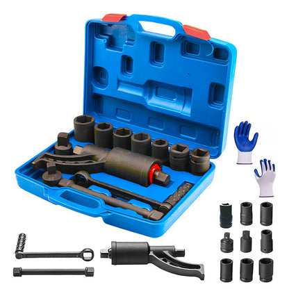 Llave Multiplicadora de Torque 5000 N/M para Vehículos Pesados - Incluye 9 Dados y Accesorios