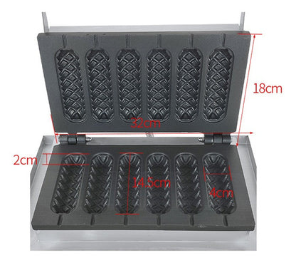 Máquina Profesional para Hacer Gofres de Piruleta - Acero Inoxidable Durable