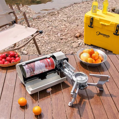 Hornillo Portátil de Gas 2600W para Acampar - Seguridad y Eficiencia en Cocina al Aire Libre