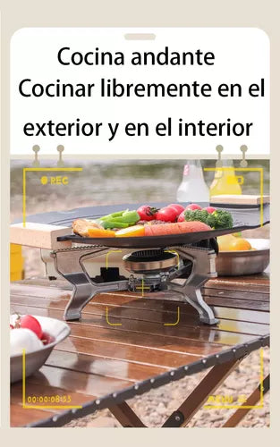 Hornillo Portátil de Gas 2600W para Acampar - Seguridad y Eficiencia en Cocina al Aire Libre