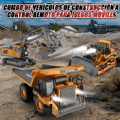 Excavadora Control Remoto 9 Canales - Diversión Realista y Potente para Niños