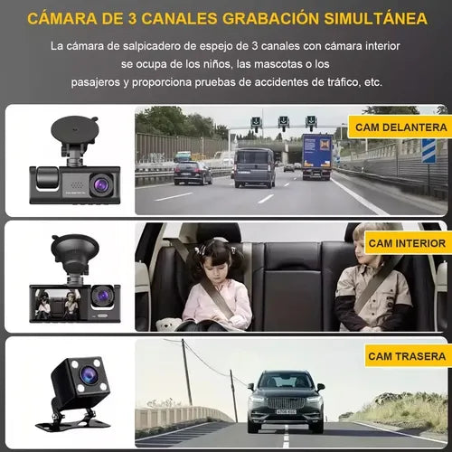 Grabadora de Conducción 1080p con Pantalla de 3.15" y Ángulo de 170°