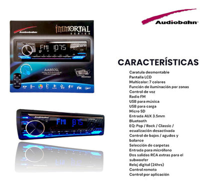 Autoestéreo Audobahn BT con Bluetooth y Ecualización Personalizada - Sonido Avanzado para Tu Vehículo
