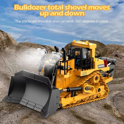 Bulldozer RC de Control Remoto con 9 Canales para Construcción Realista