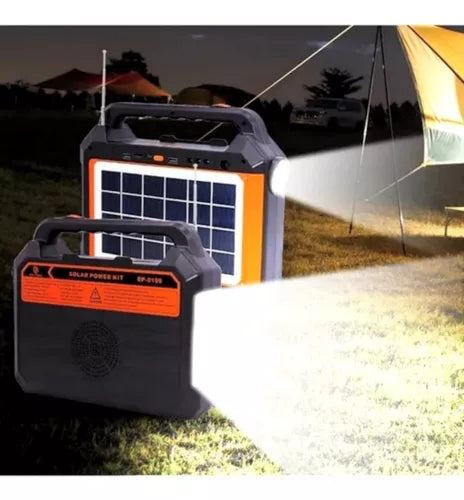 Bocina Radio Solar Bluetooth Con Luz Led Recargable